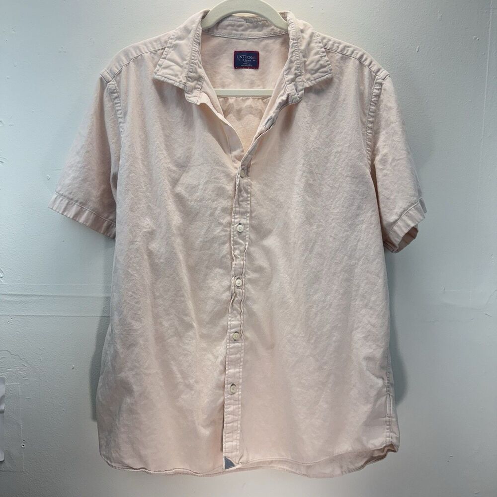 UNTUCKit Shirt Mens XL Light Pink Performance Button Up Stretch Business Casual